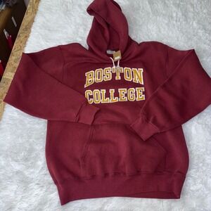 Boston College Eagles Maroon Hoodie Sweatshirt Mens Size L Santee US made vtg